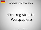 How to say unregistered securities in German | German Words