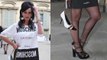 Katy Perry vestida de pies a cabeza en Moschino en un show de moda en Italia