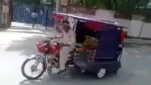 Very Amazing And Funny Pakistani Rikshaw Bike Stunt On Road Official HD MH-Production Videos