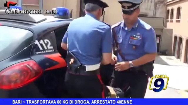 BARI | Trasportava 60 kg di droga, arrestato 40enne