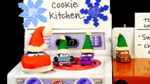 Play Doh Meal Makin  Kitchen Baking Christmas Cookies with Disney Pixar Cars & Cars 2 MicroDrifters!