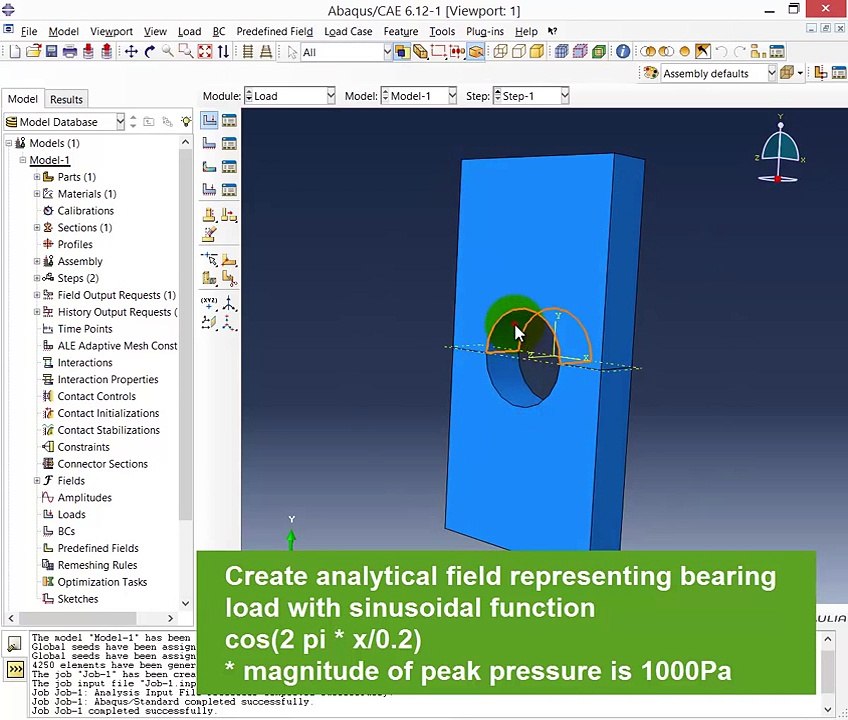 ABAQUS tutorial: How to apply non-uniform pressure