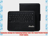 TPCROMEER Detachable Wireless Bluetooth Keyboard with Touchpad Mouse Stand Protective PU Leather