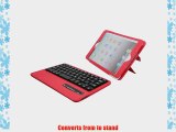 FOME QWERTY US Layout Premium Hard PU Leather Slim Folio Case with Detachable Bluetooth Keyboard