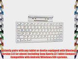 Cooper Cases(TM) K2000 Sony Xperia Z3 Tablet Compact Bluetooth Keyboard Dock in White (US English