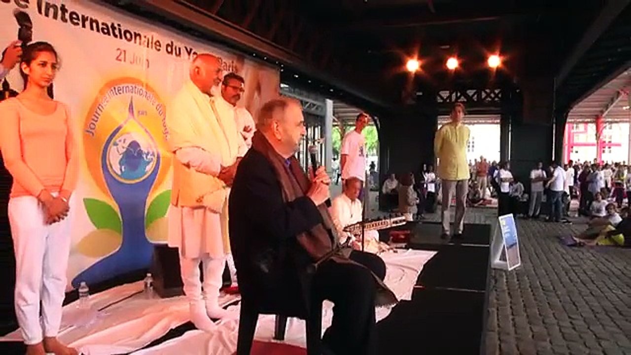 Yoga Day Celebrated at Eiffel Tower and  Grand Halle de la Villette in Paris France