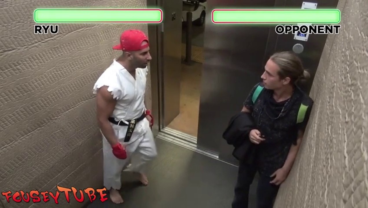 street fighter elevator prank   (tres drole)