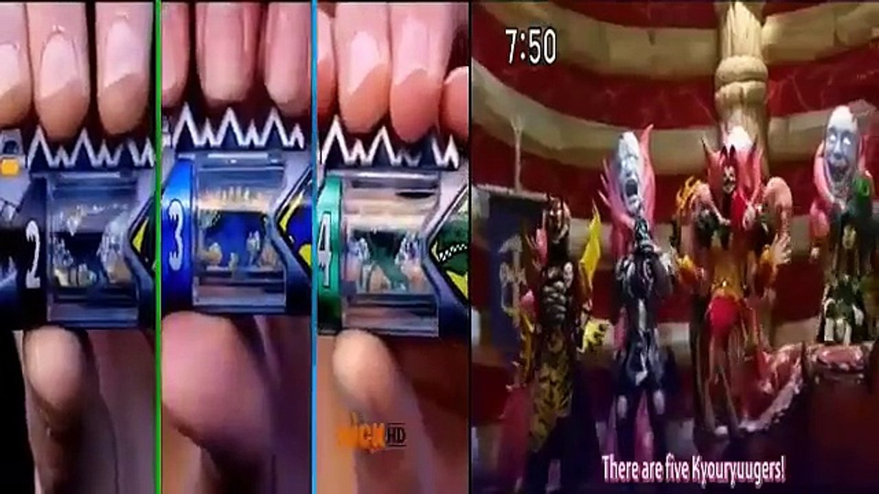 Power Rangers Dino Charge vs Zyuden Sentai Kyoryuger   Red Ranger's First Morph & Fight Comparison