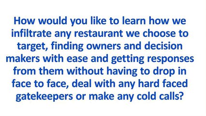 Restaurant Infiltration System Video