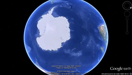 (TERRA OCA)  Enormes buracos no solo do polo sul da Antarctica. (Google Earth)