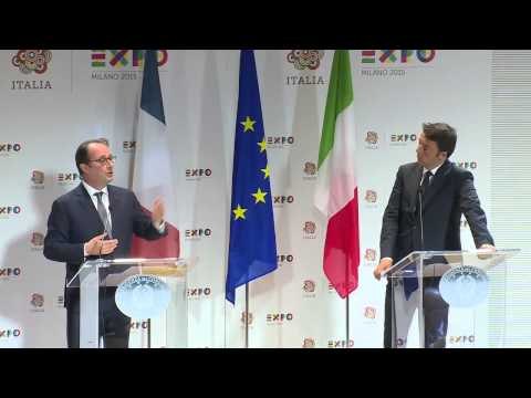 Milano - Migranti, disgelo tra Renzi e Hollande all’Expo (21.06.15)