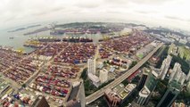 Aerial Drone Footage Over Singapore, Altez