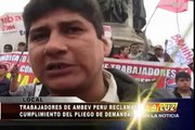 Trabajadores de Ambev Perú reclaman beneficios laborales.