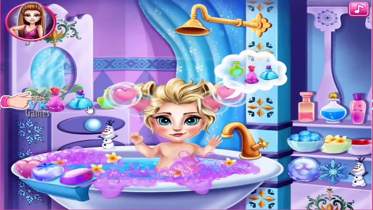 DISNEY PRINCESS ELSA BABY BATH GAME