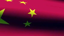 Animated Fluttering Flag of China.