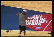 James White does a between the legs dunk from the free throw