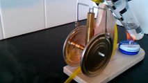 Homemade Static Steam Engine of Brass Tubes, Balsa wood & Test Tube