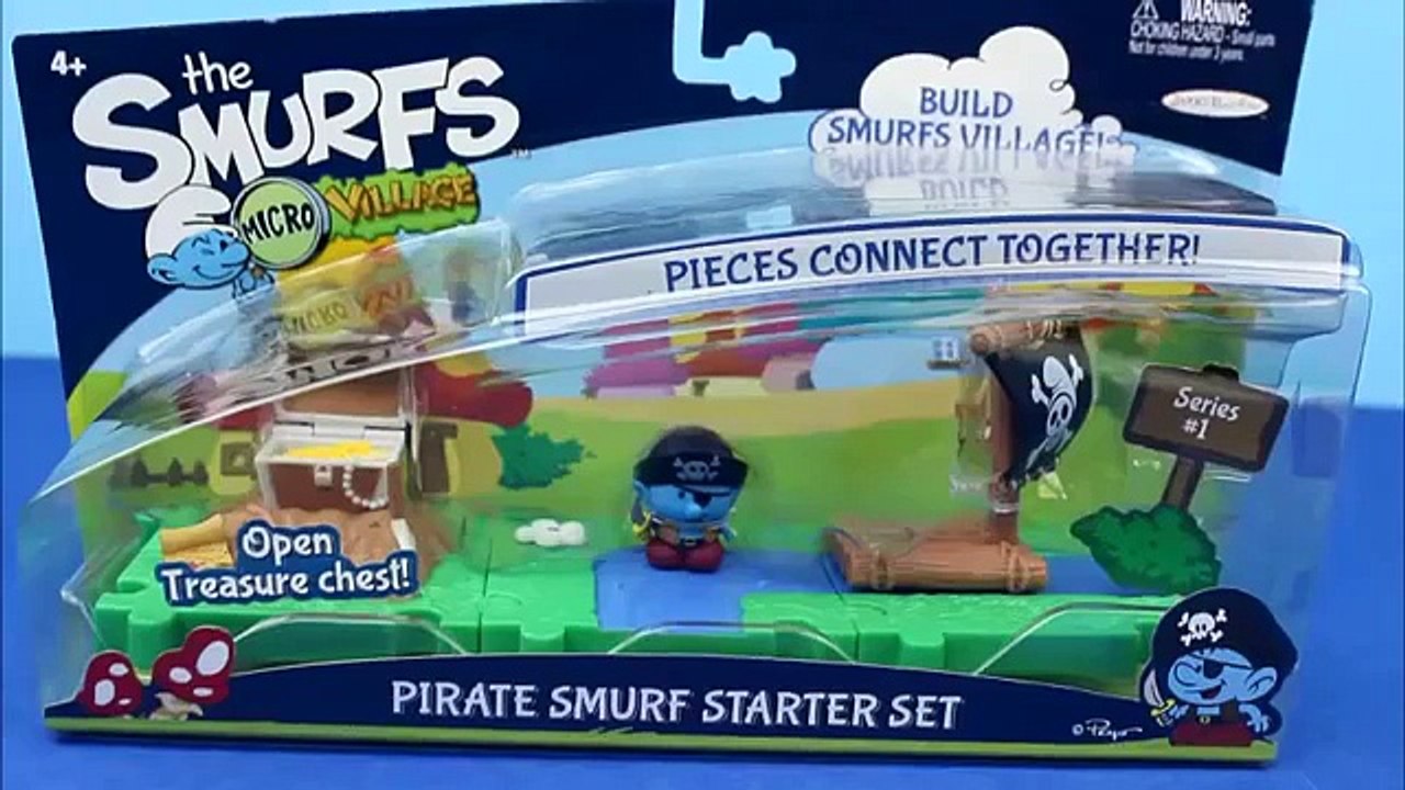 The Smurfs Micro Village Pirate Smurf Starter Set Pirate Smurf finds treasure!