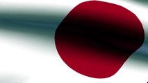 Animated Fluttering Flag of japan.
