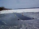 Snowmobile Water Skipping FAIL! FUNNY