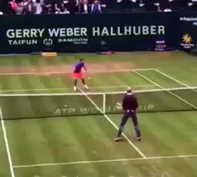 Bayern Munich boss Pep Guardiola pulls off a winning tweener shot vs Roger Federer