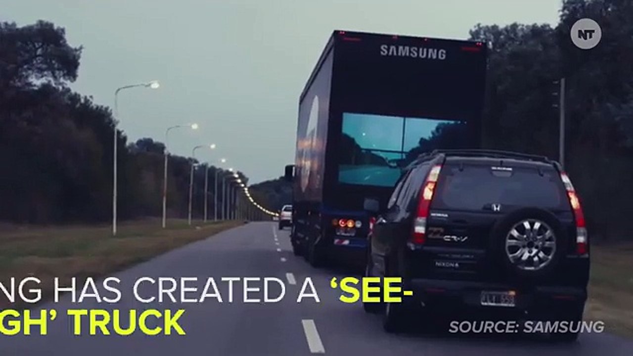 This Awesome "See-Through" Truck Helps Drivers Stay Safe While Passing