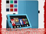 HOTCOOL 2014 Fire HD 7 Case - Ultra Slim Lightweight Leather With Smart Cover Auto Wake/Sleep