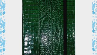 iPad Case Handcrafted Genuine Crocodile Embossed Leather Bottle Green