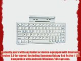 Cooper Cases(TM) K2000 Samsung Galaxy Tab Active / LTE Bluetooth Keyboard Dock in White (US
