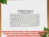 Cooper Cases(TM) K2000 Asus FonePad Note FHD 6 Bluetooth Keyboard Dock in White (US English
