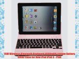FOM Wireless Bluetooth Keyboard 4000mAH Lithium Battery Cover Case for New iPad iPad 3 - Pink