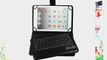 FOME QWERTY Universal PU Leather Portfolio Case with Detachable Bluetooth Keyboard Stand for
