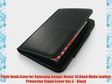 Pdair Book Case for Samsung Google Nexus 10 Hand Made Leather Protective Stand Cover Ver.2
