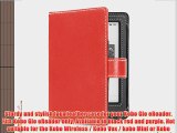 Cover-Up Kobo Glo eReader Cover Case With Auto Sleep / Wake Function (Book Style) - (Red)