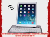 Generic 360 Degree Rotating Removable Bluetooth 3.0 Keyboard for iPad Air Silver IBK-06