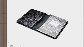 Black Croc-Patterned Leather Cover for an iPad and Composition Book