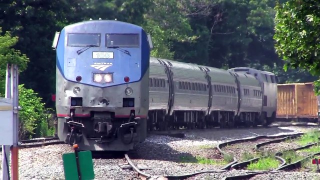 Amtrak 57 Meets CSX Work Train at Palmer, MA!