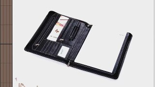 Black Leather Portfolio With Notepad Space for iPad Air 2 / iPad Air
