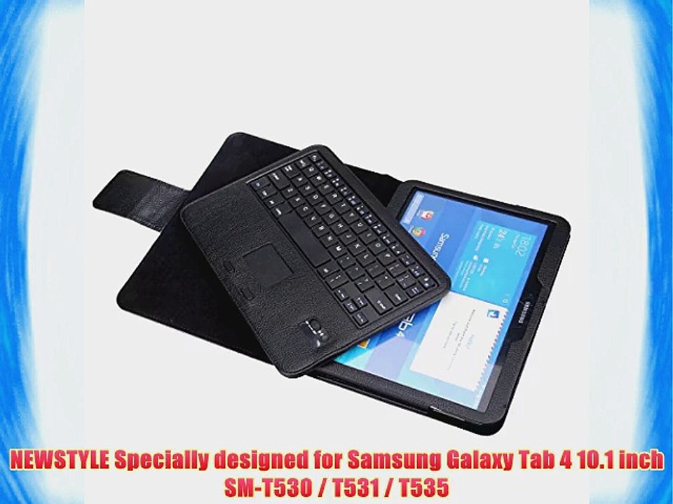 NEWSTYLE Samsung Galaxy Tab 4 10.1-inch Bluetooth Touchpad Keyboard Portfolio Case with Touchpad