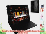 Apple iPad Mini Piel Frama Black Crocodile Cinema Magnetic Leather Cover