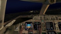 X-Plane 10 CROSSWIND B747-400 Night Landing [HD Render]