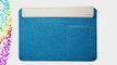 D-park Wool and Leather 14.4 x 9.5 inch Laptop Sleeve Light Blue and White