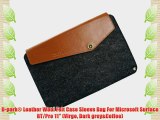 D-park? Leather Wool Felt Case Sleeve Bag For Microsoft Surface RT/Pro 11 (Virgo Dark grey