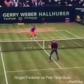 Pep Guardiola Amazing Point vs Roger Federer  Funny moment