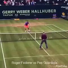Pep Guardiola Amazing Point vs Roger Federer  Funny moment