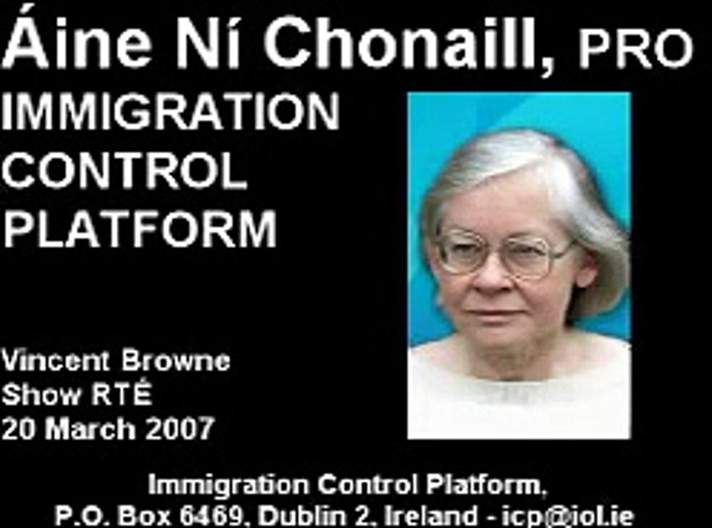 Áine Ní Chonaill ICP - RTÉ Radio 20th  Mar07
