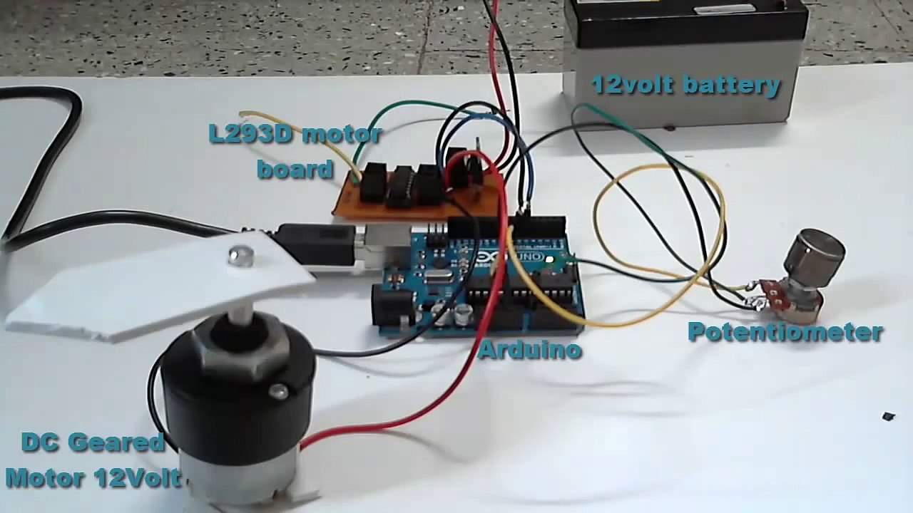 Potentiometer control DC Motor Position (DIY Servo) Using Arduino