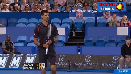 Novak Djokovic imitates Ana Ivanovic in front of her. VERY FUNNY