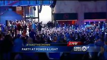 Royals players celebrate with fans at Power and Light District