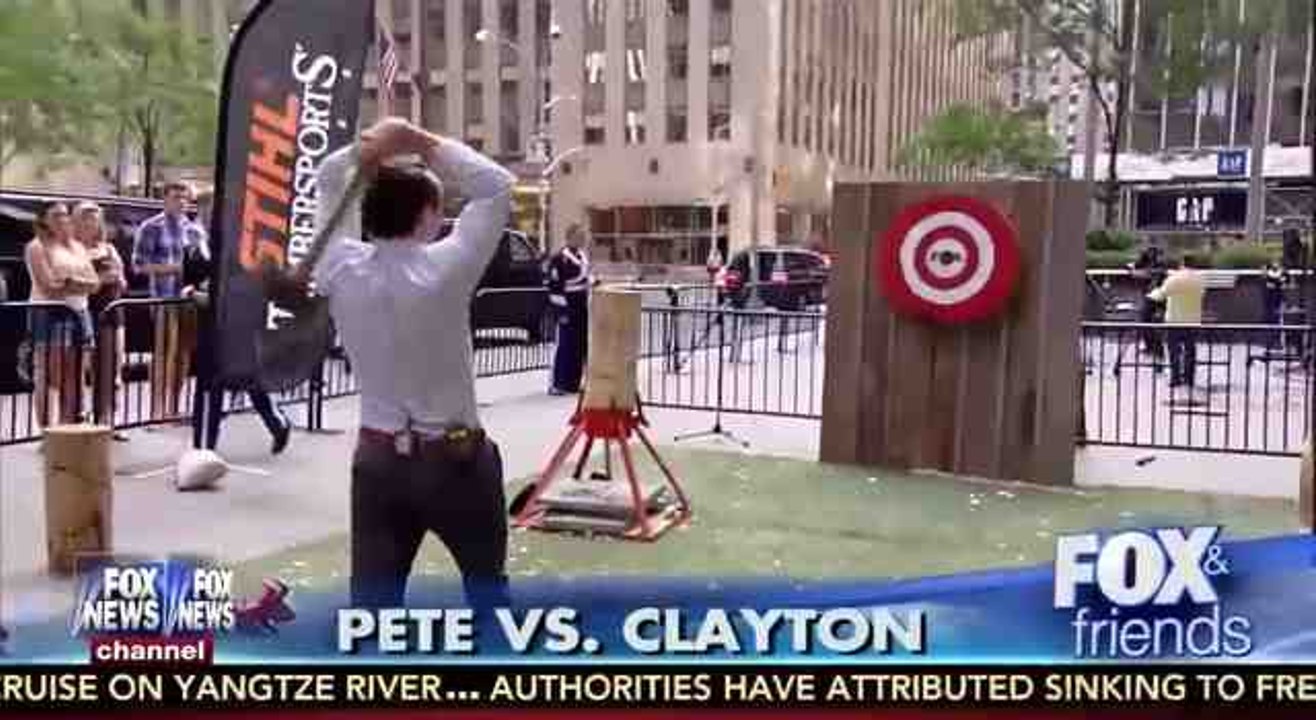 Fox News Host Throws Axe & Accidently Hits Drummer